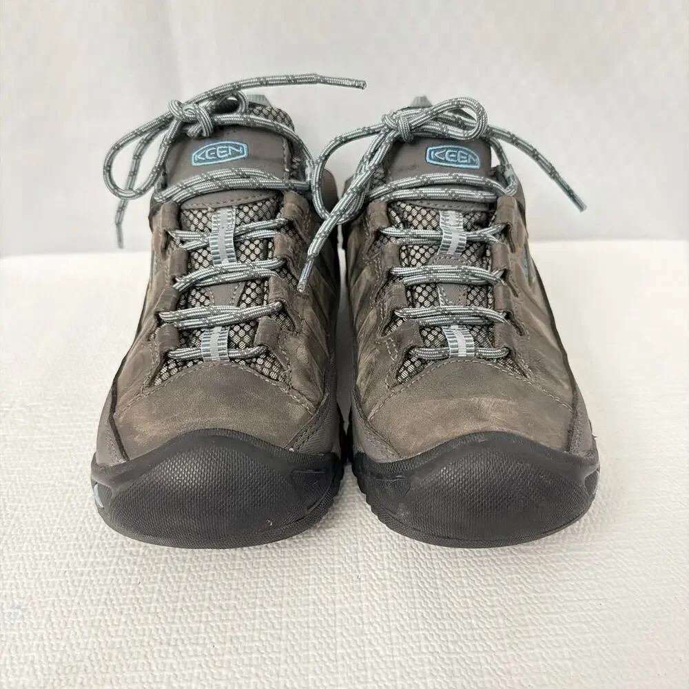 Keen Targhee III Shoes Womens Size 7 Waterproof Hiking Gray Blue Leather